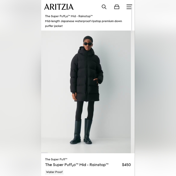 Aritzia Jackets & Blazers - NEW Aritzia Super Puff2O (waterproof) Jacket